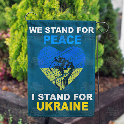 America Forever We Stand with Ukraine, We Stand for Peace Garden Flag
