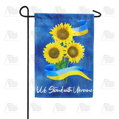 America Forever Ukraine Sunflowers and Ribbon Garden Flag