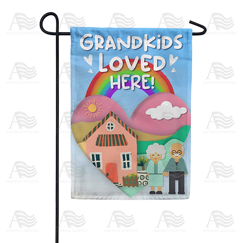 America Forever Grandkids Welcomed Here Garden Flag