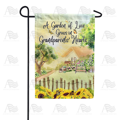 America Forever A Grandparent's Heart Is Full Of Love Garden Flag