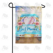 America Forever Just Married Pickup Truck Garden Flag
