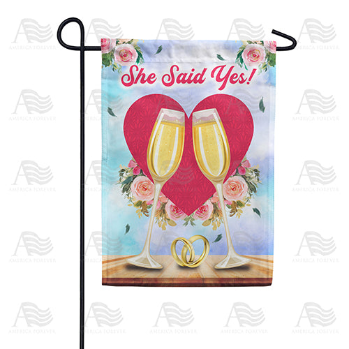 America Forever She Said Yes! Garden Flag