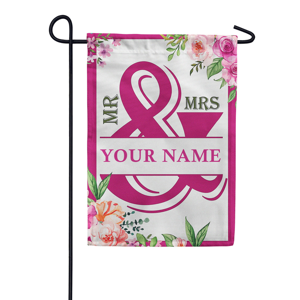 America Forever Personalized Mr & Mrs- Mulberry Purple Garden Flag