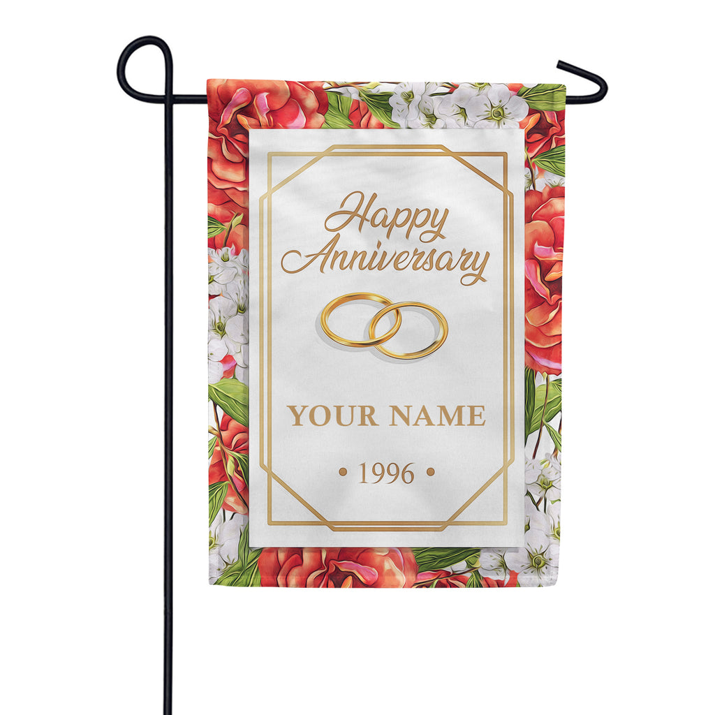 America Forever Personalized Anniversary Rings Garden Flag