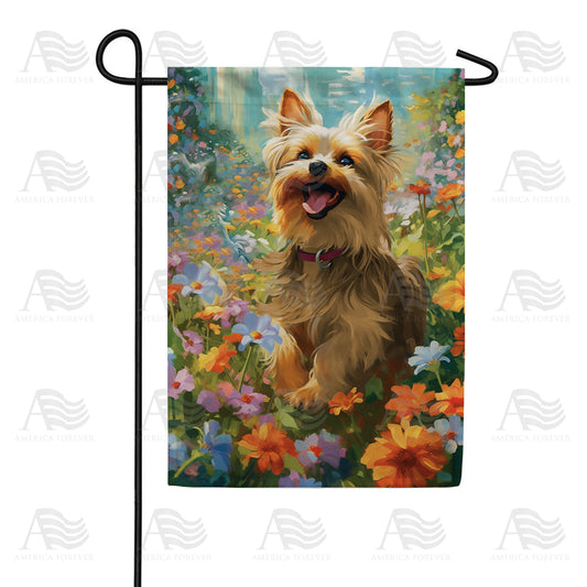 America Forever Happy Terrier Garden Flag