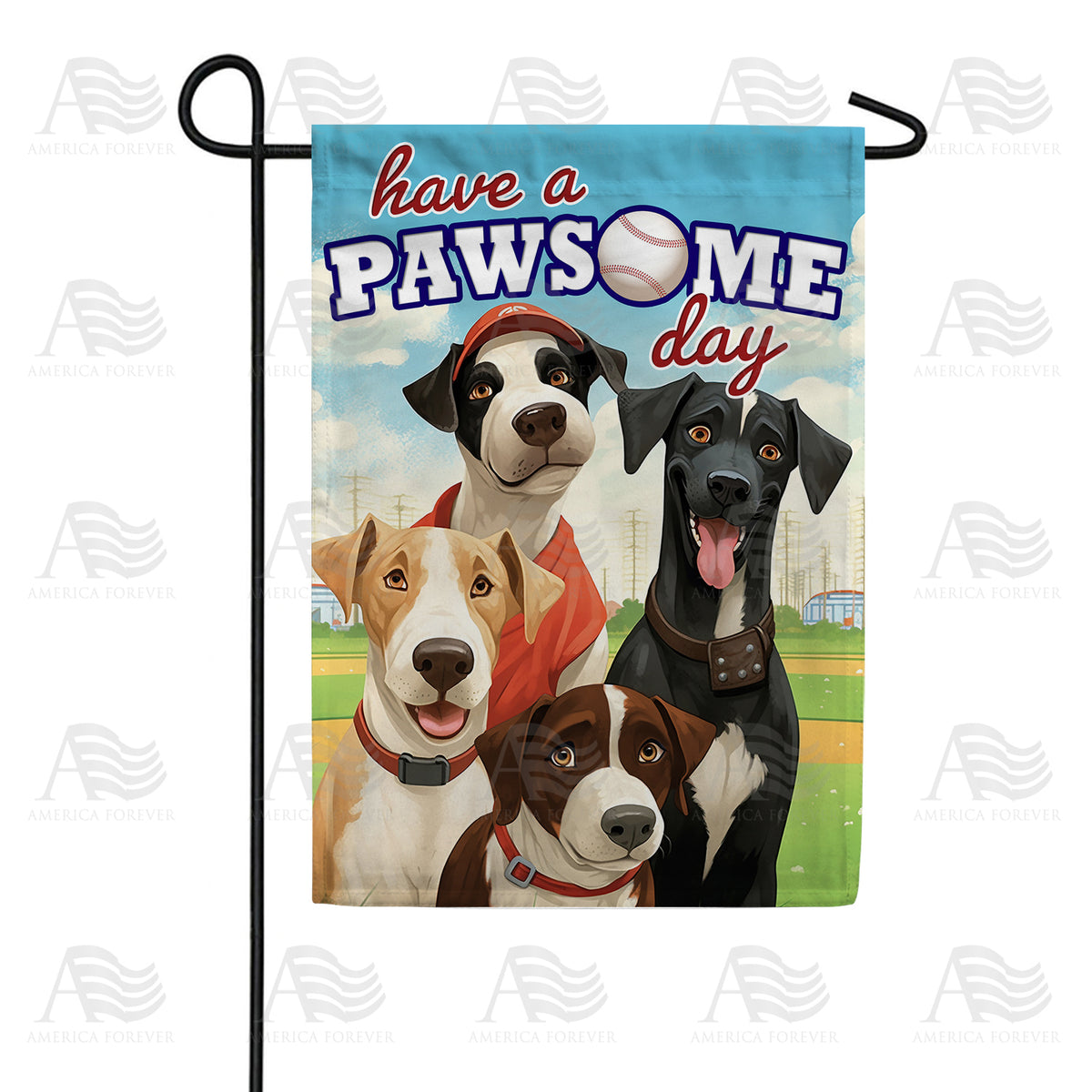 America Forever Fun Loving Pups Garden Flag