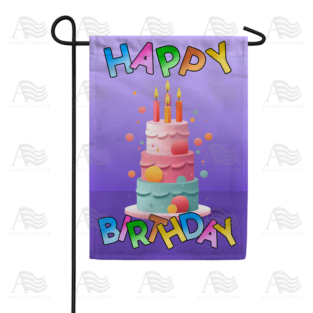 America Forever Three Tier Birthday Cake Garden Flag