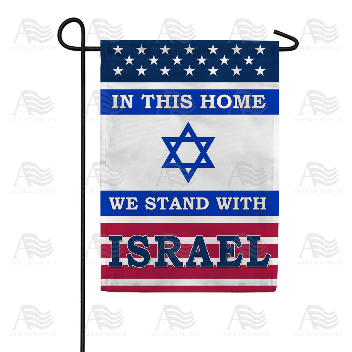 Our Home Stands for Israel Double Sided Garden Flag 12.5" x 18"