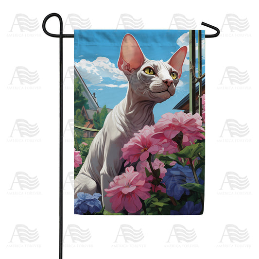 America Forever White Sphynx Garden Flag