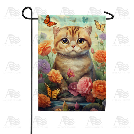 America Forever Pouty Kitten Garden Flag