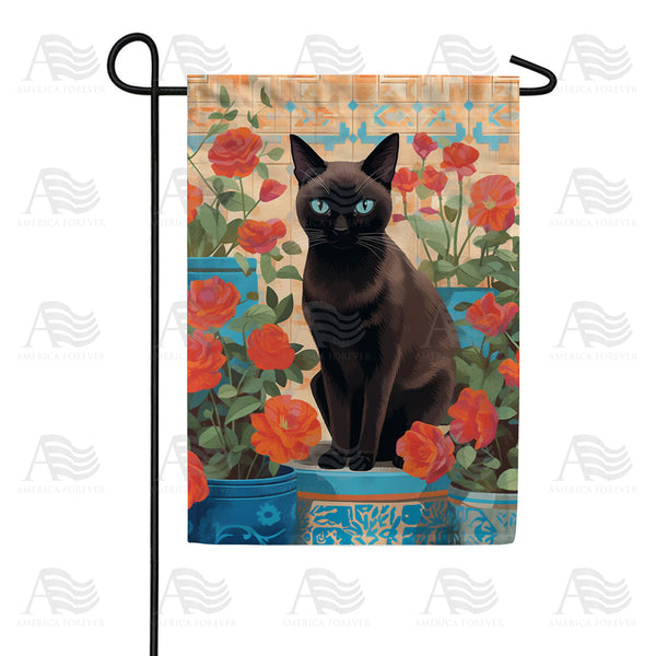 America Forever Black Cat Terracotta Garden Flag
