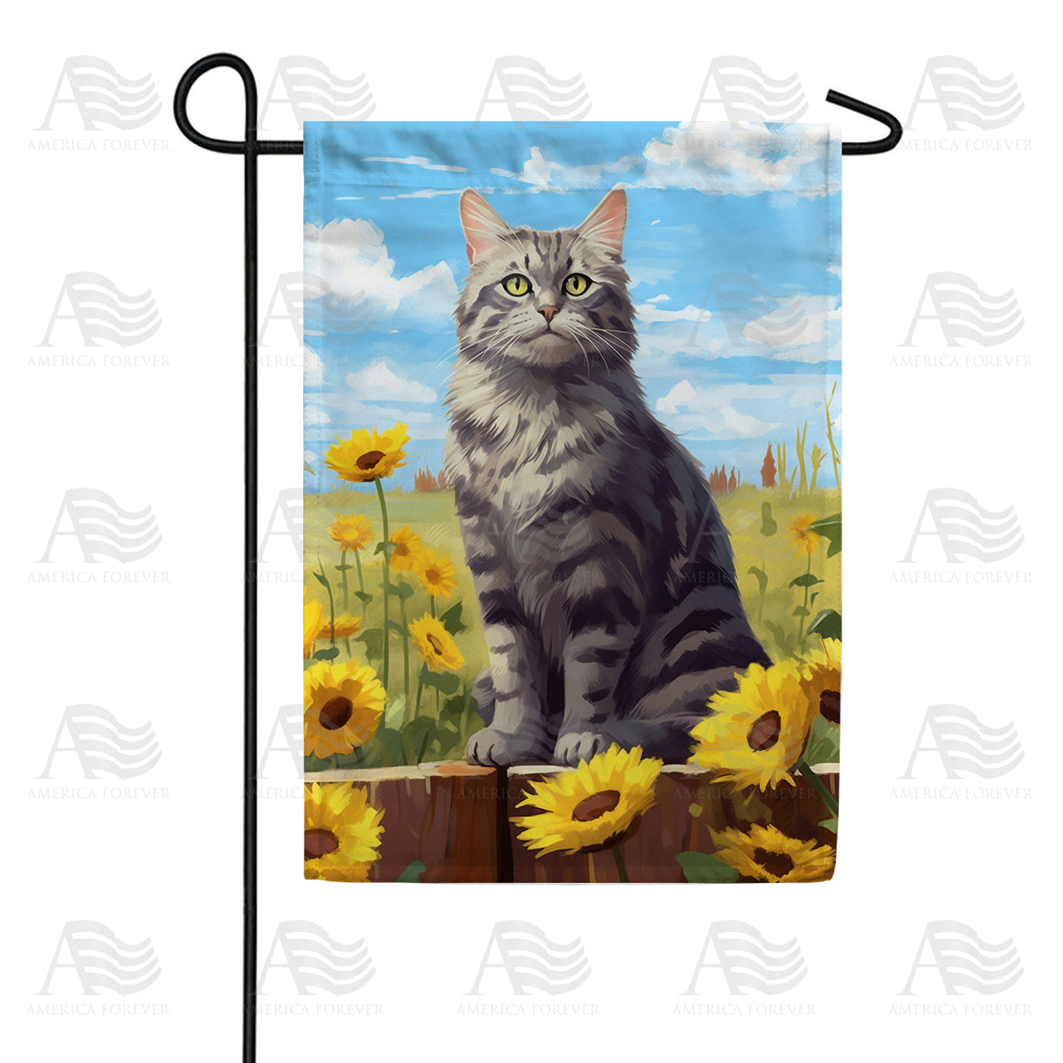 America Forever Country Cat Garden Flag
