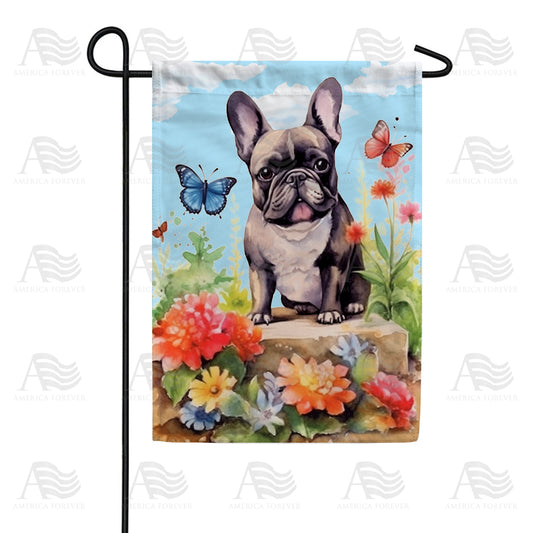 America Forever French Bulldog Garden Flag
