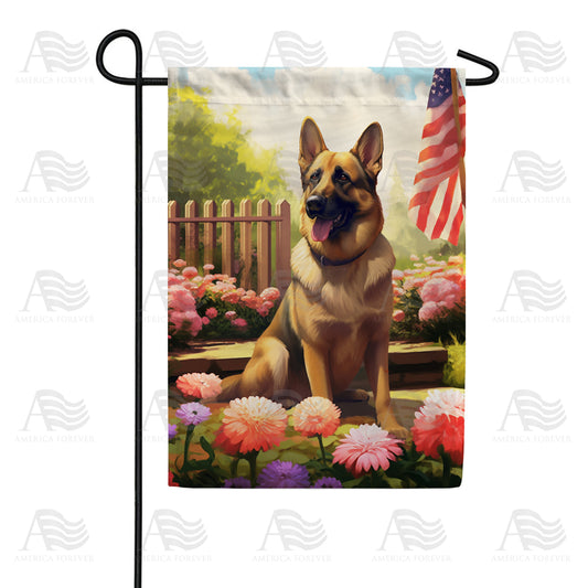 America Forever German Shepherd Garden Flag