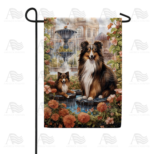 America Forever Collies Garden Flag