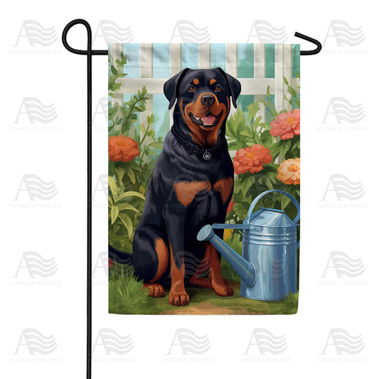 America Forever Rottweiler Garden Flag