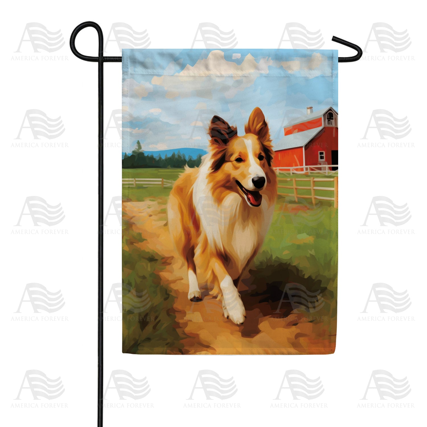 America Forever Country Collie Garden Flag