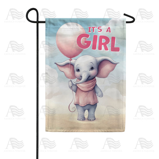 America Forever Baby Girl Elephant Garden Flag
