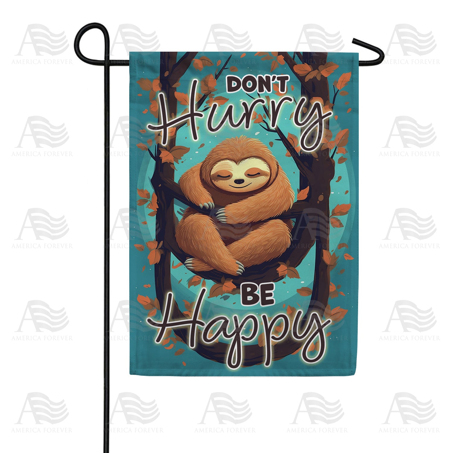 America Forever Happy Sloth Garden Flag