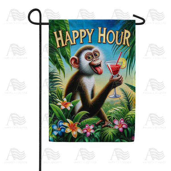 America Forever Happy Hour Monkey Garden Flag