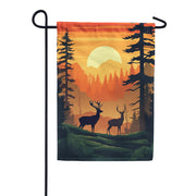 America Forever Deer At Sunset Garden Flag