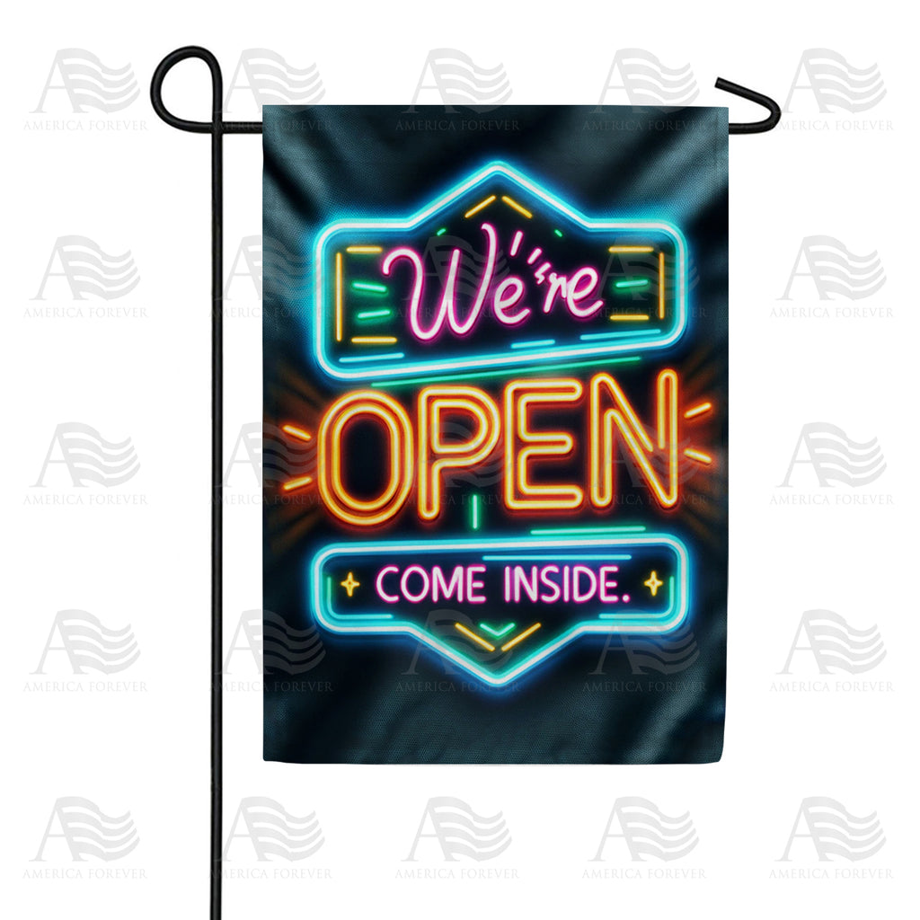 America Forever Neon Lights Open Sign Garden Flag