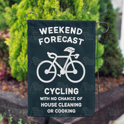 America Forever Weekend Cycling Forecast Garden Flag