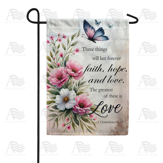 America Forever Butterflies and Blooms Love Verse Garden Flag