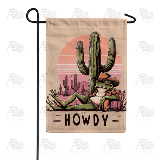 America Forever Desert Cowboy Frog Garden Flag