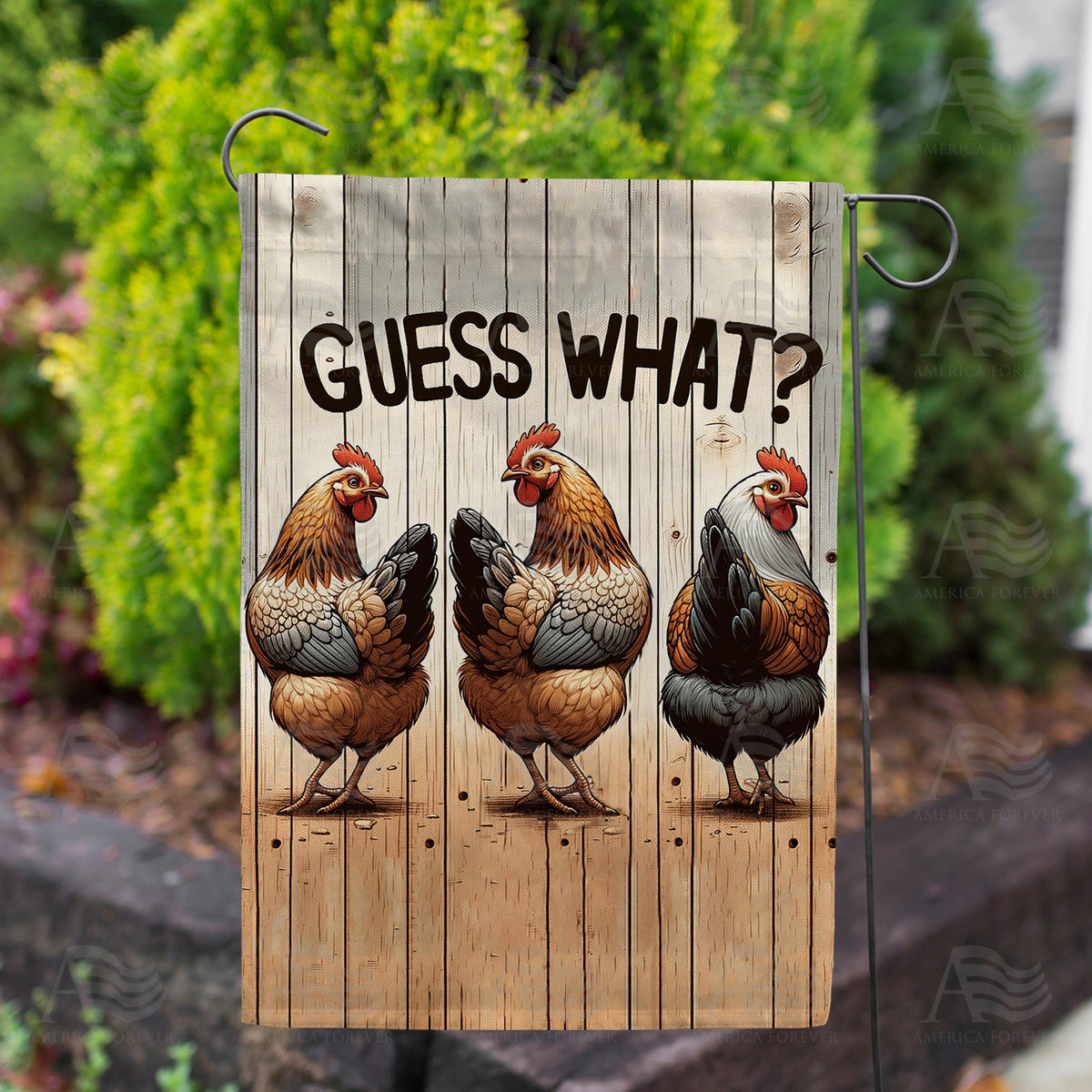 America Forever Chicken Butt Fun Garden Flag