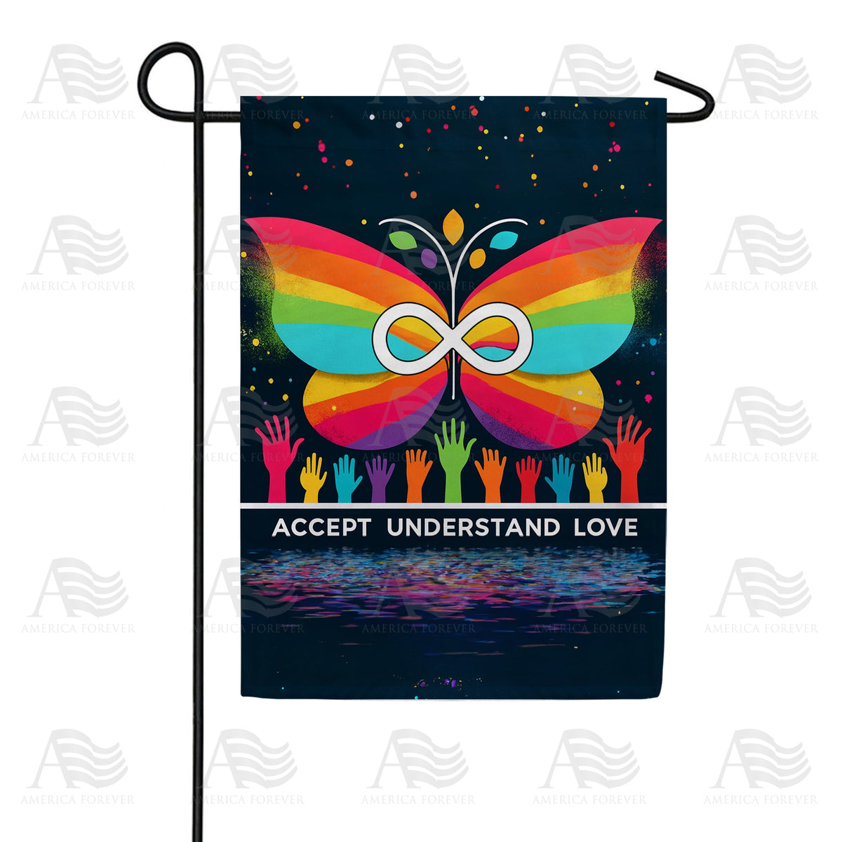 America Forever Acceptance Butterfly Garden Flag