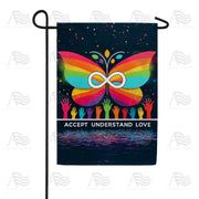 America Forever Acceptance Butterfly Garden Flag