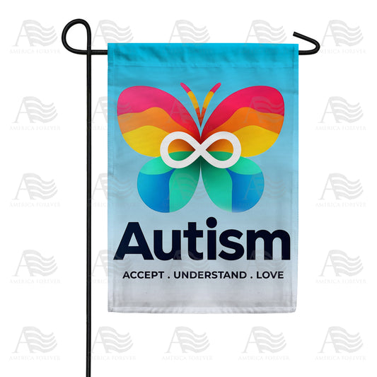 America Forever Autism Butterfly Garden Flag