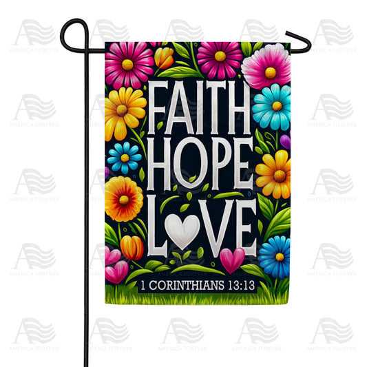 America Forever Faith Hope Love Garden Flag