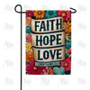 America Forever Faith Hope Love Scroll Garden Flag