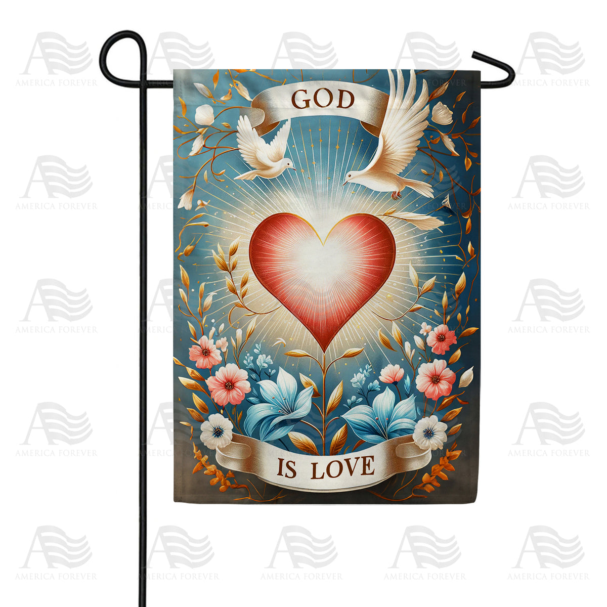 America Forever God Is Love Garden Flag