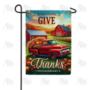 America Forever Give Thanks Farm Garden Flag