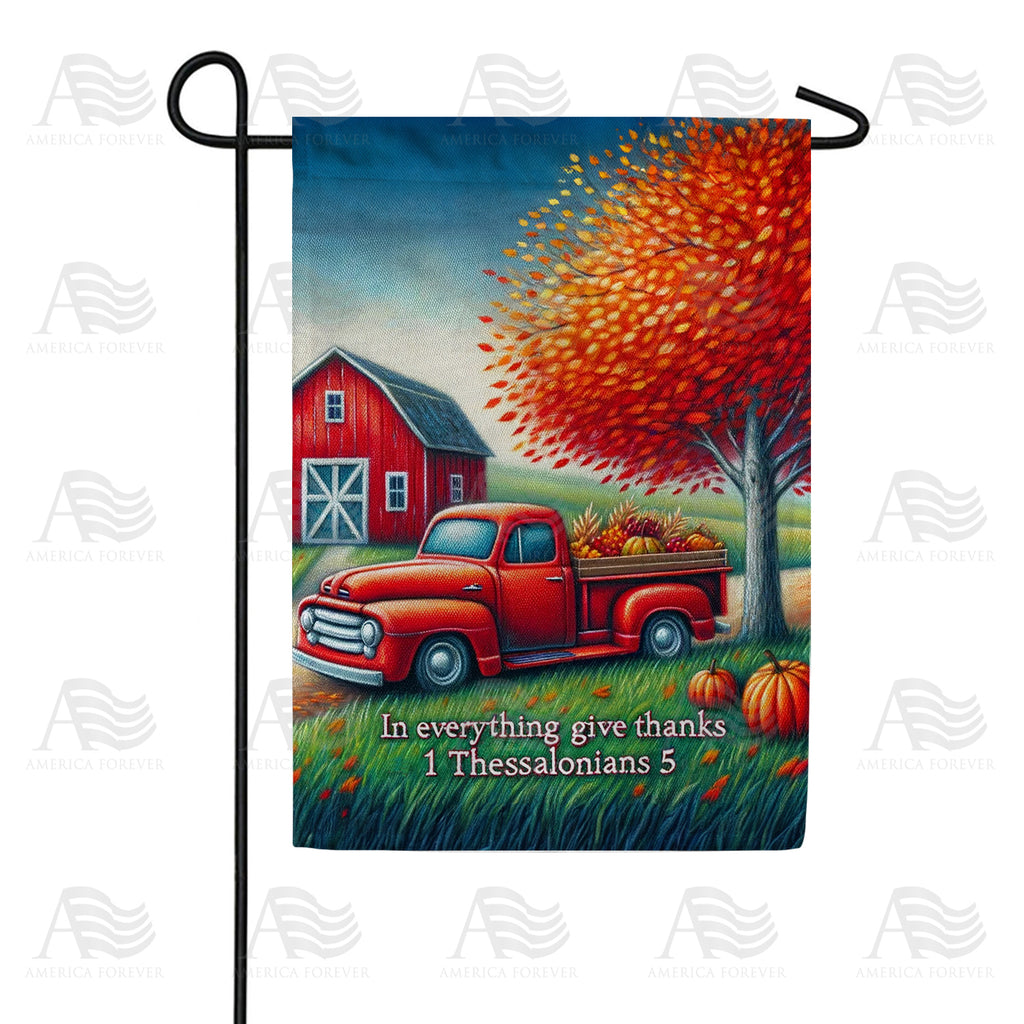 America Forever Thanksgiving Farm Scene Garden Flag