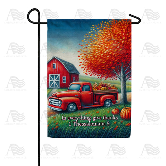 America Forever Thanksgiving Farm Scene Garden Flag