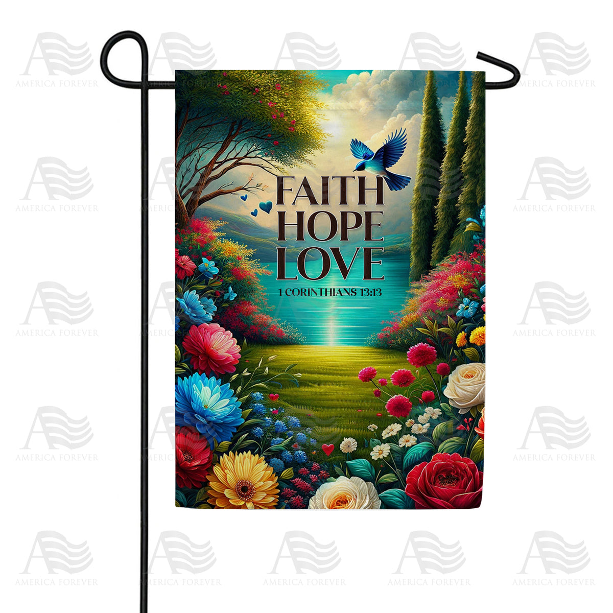 America Forever Garden of Faith Garden Flag