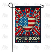 America Forever Patriotic Heart Vote 2024 Garden Flag