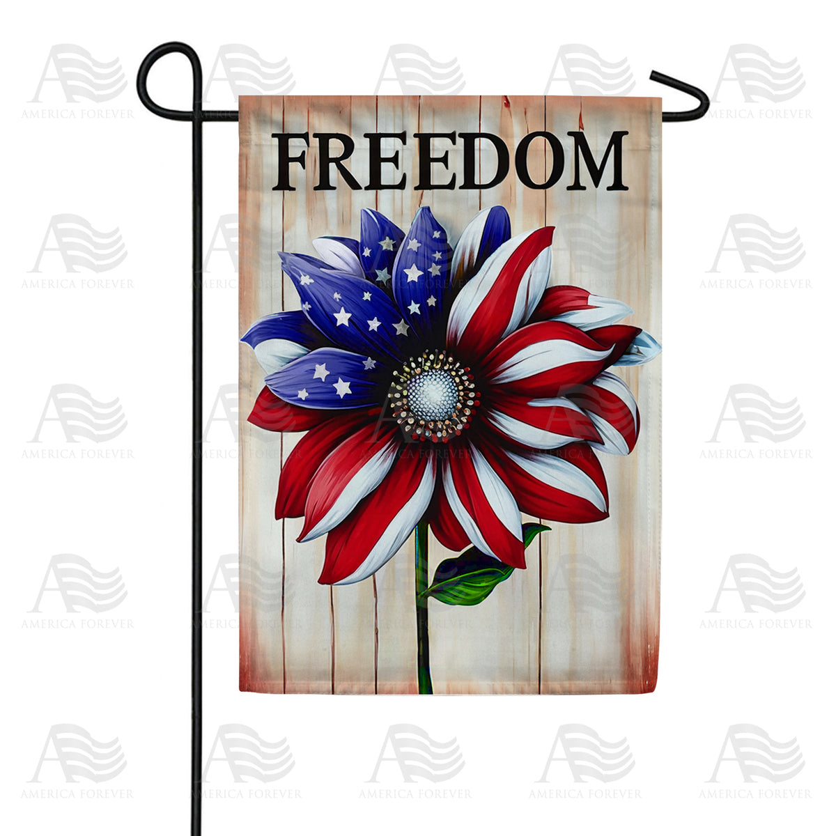 America Forever Freedom Patriotic Flower Garden Flag