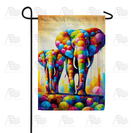 America Forever Colorful Elephant Garden Flag