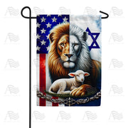 America Forever Lion and Lamb USA Israel Garden Flag
