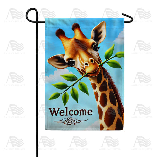 America Forever Welcome Giraffe Garden Flag