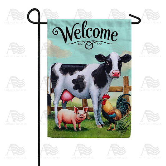 America Forever Farm Animal Welcome Garden Flag