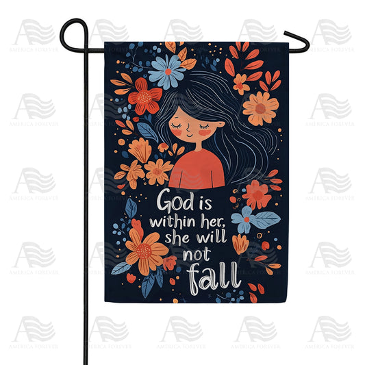 America Forever God Is Within Her Garden Flag