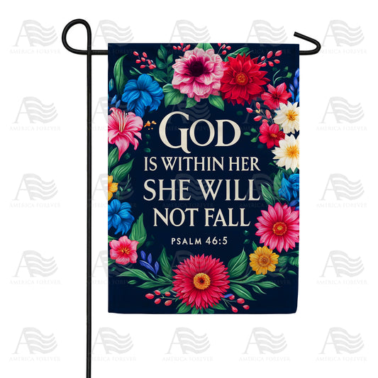America Forever God Is Within Her Flag Floral Garden Flag