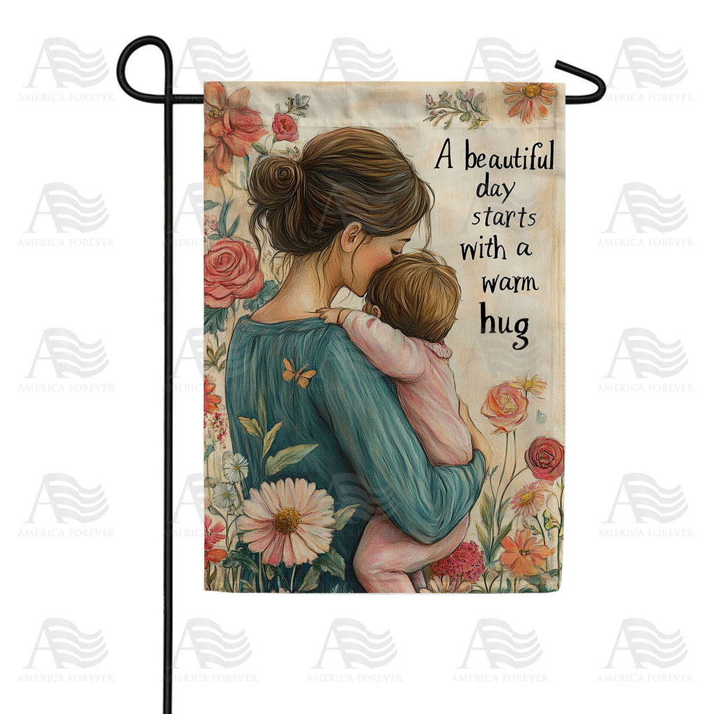 America Forever Mother and Child Beautiful Day Butterfly Garden Flag