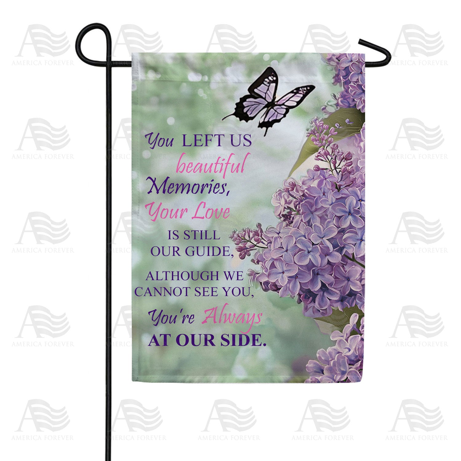 America Forever Lilac Butterfly Memorial Garden Flag